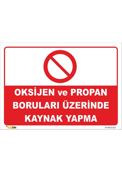 Oksijen ve Propan Boruları Üzerinde Kaynak Yapma Levhası
