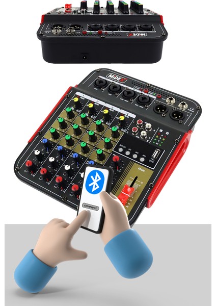 Rec Paket-3 Stüdyo Kayıt Paketi MX-2020 Mikrofon Phantomlu Mikser Kulaklık Stand Filtre