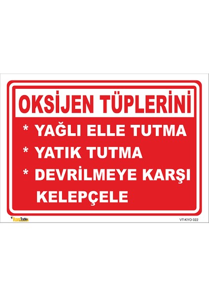 Oksijen Tüplerini Yağlı Elle Tutma Yatık Tutma Devrilmeye Karşı Kelepçele Levhası