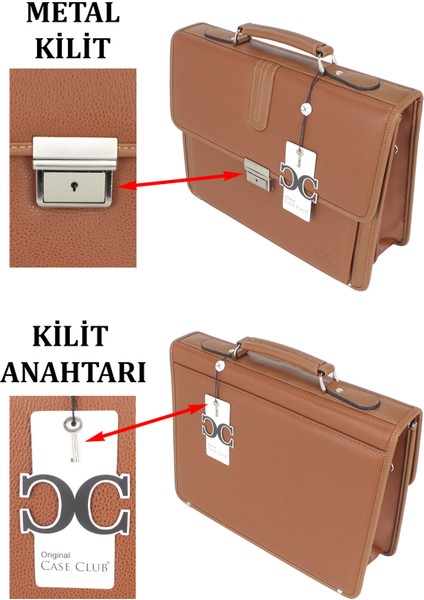 Kilit Mekanizmalı Erkek Evrak Çantası 15,6 Inç Omuz Askılı