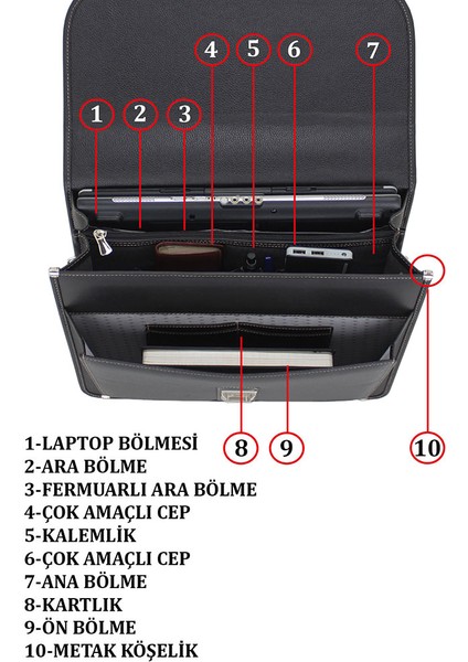 Case Club Kilit Mekanizmalı Erkek Evrak Çantası 15,6 Inç Omuz Askılı