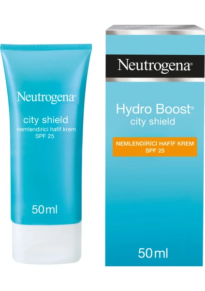 Neutrogena Hydro Boost City Shield Spf25 yüz güneş kremi içeren Nemlendirici 50ml