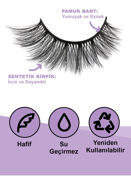 6d-38 Açık Göz Ambalajlı Profesyonel Kendinden Yapışkanlı Takma Kirpik