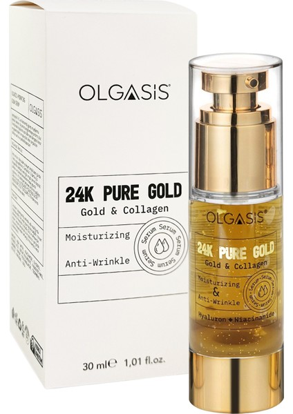 24K Gold Glow Anti-Wrinkle Collagen Serum Saf Altın Leke ve Botox Serum 30 ml