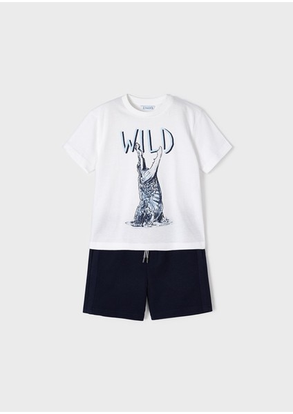 Erkek Çocuk T-Shirt Şort Takım Lacivert 3674