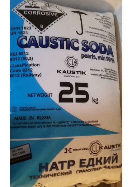 Lavabo Açıcı / Boncuk Kostik 25 kg Sodyum Hidroksit