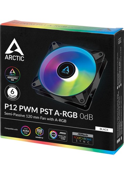 Arctıc P12 Pwm Pst A-Rgb 120MM 0-2200 Rpm 0db Yarı Pasif Yüksek Basınçlı Kasa Fanı (AR-ACFAN00231A)