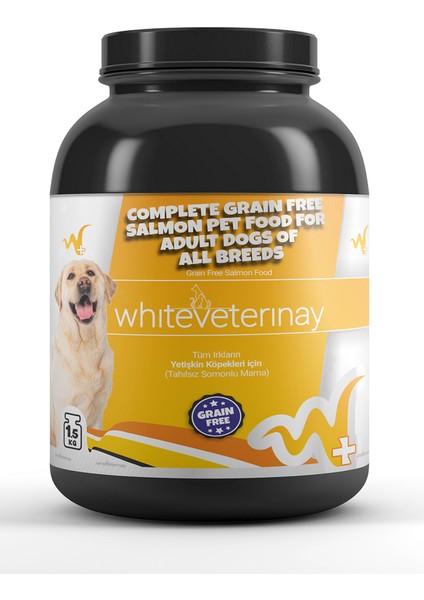 Whiteveterinay Tahılsız Yetişkin Köpekler Için Somonlu Köpek Maması 1.5 kg