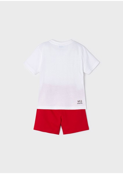 Erkek Çocuk T-Shirt Şort Takım Kırmızı 3674 fırsatları