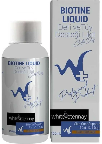 White Veterinay Biotine Liquid Cat&dog 100 ml ( Kedi ve Köpekler Için Deri ve Tüy Desteği )