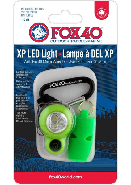 Fox 40 Xp LED Light Fener + Micro Düdük Neon Yeşil 7918-1400