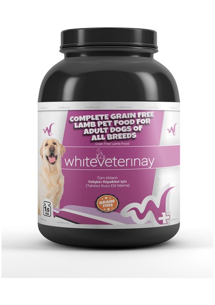 Whiteveterinay Tahılsız Yetişkin Köpekler Için Kuzu Etli Köpek Maması 1.5 kg