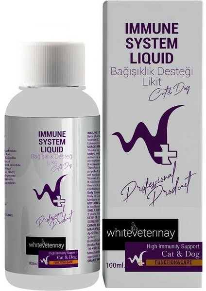 Whiteveterinay Immune System Liquid Cat&dog 100 ml ( Kedi ve Köpekler Için Bağışıklık Desteği )