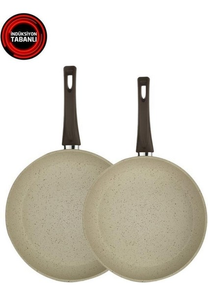 Profuse 26 cm ve 30 cm Indüksiyon Tabanlı 2’li Tava Seti Krem – KRM02 – KRM04