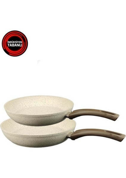 Profuse 26 cm ve 30 cm Indüksiyon Tabanlı 2’li Tava Seti Krem – KRM02 – KRM04