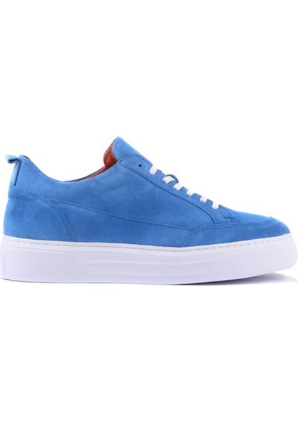 - Mavi Süet Bağcıklı Sneakers Erkek Ayakkabı