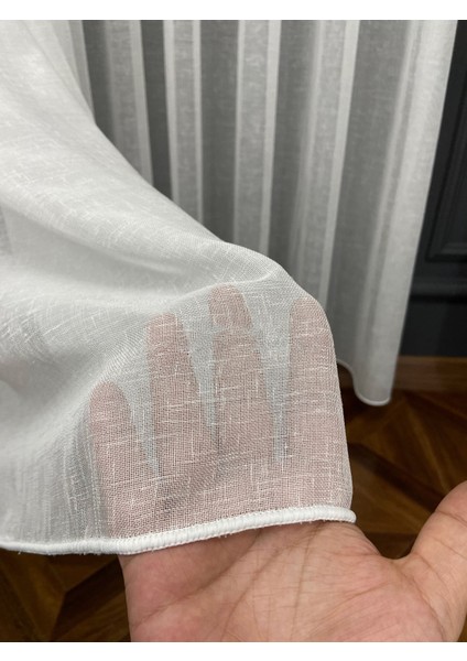 Taç Naturel Keten Ekru 1/3 Sık Pile Tül Perde Tek Kanat - Ekru 340 x 260 cm modelleri