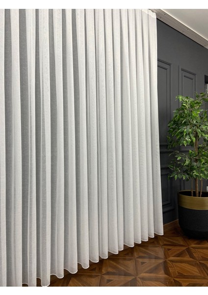 Taç Naturel Keten Ekru 1/3 Sık Pile Tül Perde Tek Kanat - Ekru 340 x 260 cm indirimleri