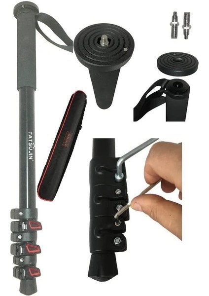 Broadcast Profesyonel Video Monopod 200 cm 7 kg Taşıma