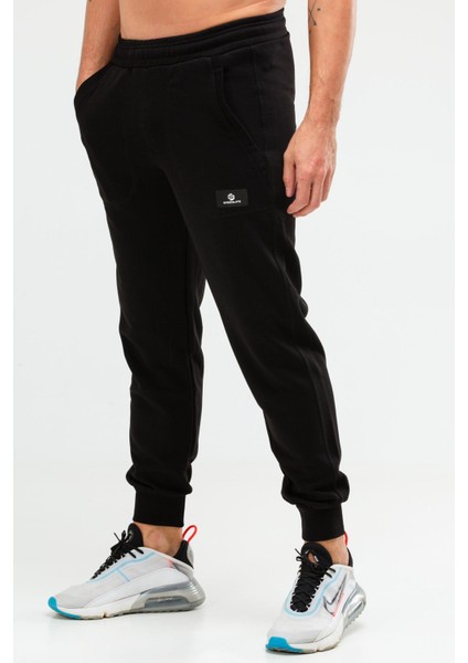 Siyah Regular Fit Düz Pamuklu Yandan Cep Ribanalı Erkek Eşofman Altı - XD0254 fiyatları