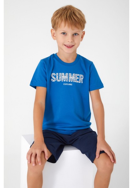 Summer Explorer Mavi Erkek Çocuk Bermuda Takım