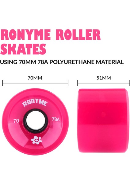 8 adet kaykay tekerlekleri 70x51mm Roller 78A (Yurt Dışından)