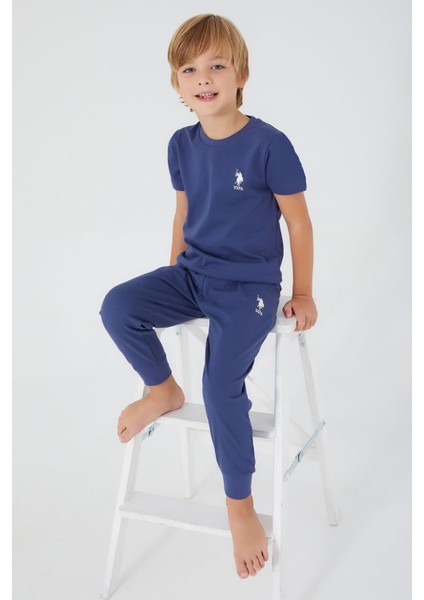 Chirping Koyu Mavi Erkek Çocuk Kısa Kol Pijama Takım