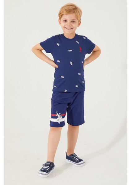 Shaped Small Writing Lacivert Erkek Çocuk Bermuda Takım fiyatları
