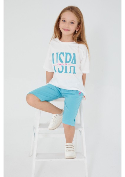 Cute Cream Krem Kız Çocuk Kapri Takım