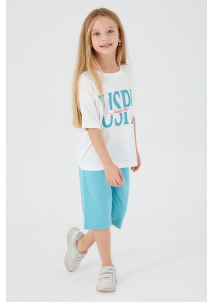 Cute Cream Krem Kız Çocuk Kapri Takım modelleri