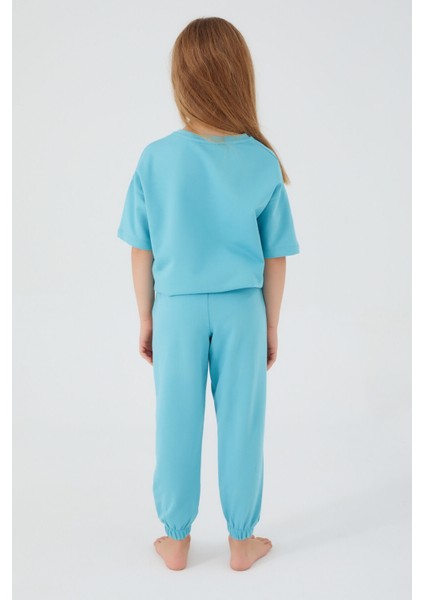 Sea Blue Turkuaz Kız Çocuk Kısa Kol Pijama Takım indirimleri