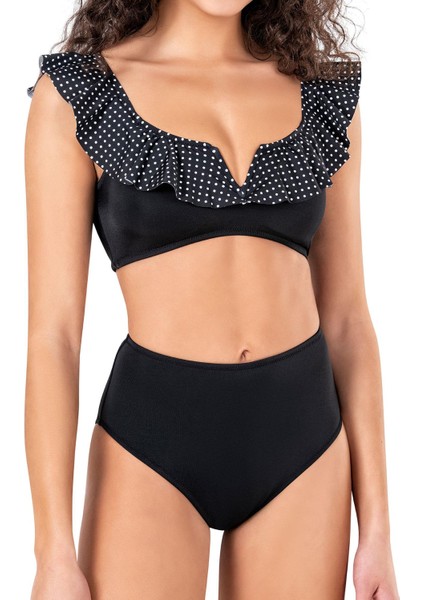 Kadın Puantiye Detaylı Volanlı Bikini Takımı fiyatları