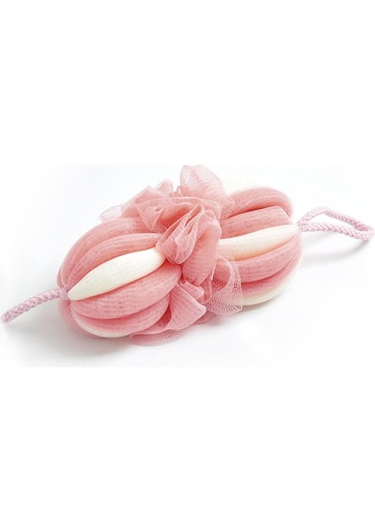 Banyo Topu Ovalama Geri Banyo Havlusu Uzun Köpük Net Banyo Fırçası (Pembe) (Yurt Dışından)