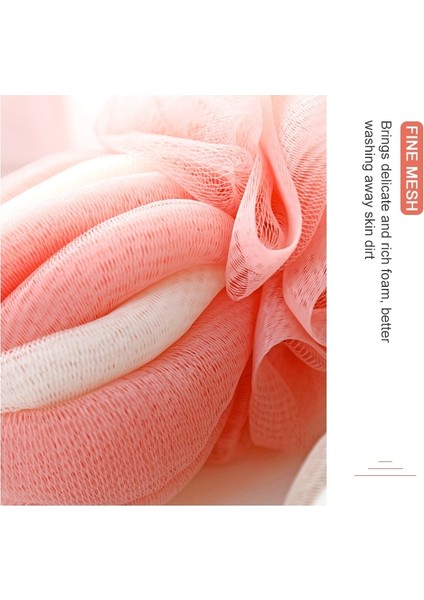 Banyo Topu Ovalama Geri Banyo Havlusu Uzun Köpük Net Banyo Fırçası (Pembe) (Yurt Dışından) fiyatları