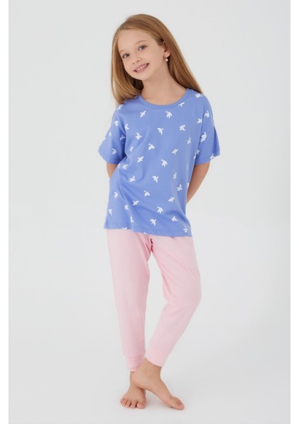 Flying Birds Lavanta Kız Çocuk Kısa Kol Pijama Takım