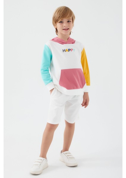 Happy Krem Erkek Çocuk Bermuda Takım