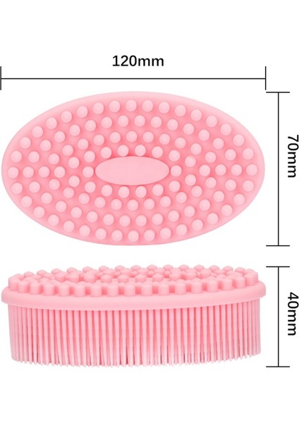 2 Adet Silikon Kafa Duş Masaj Fırçası Yumuşak Bebek Banyo Fırçası (Pembe) (Yurt Dışından)