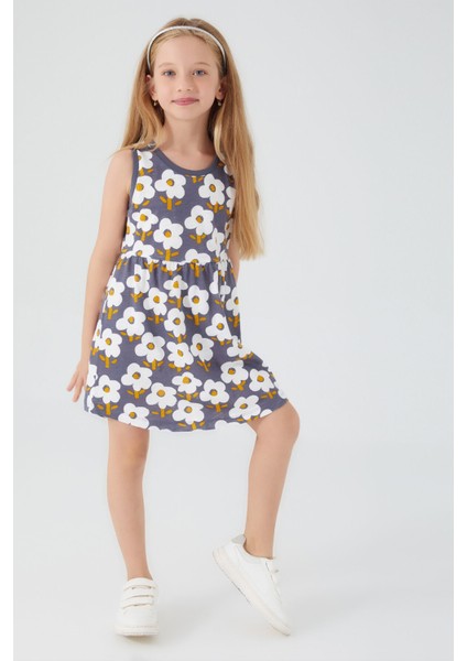 Florals Antrasit Kız Çocuk Elbise fiyatları
