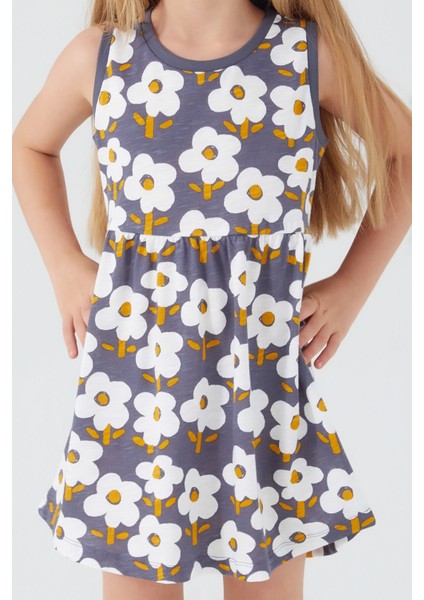 Florals Antrasit Kız Çocuk Elbise fırsatları
