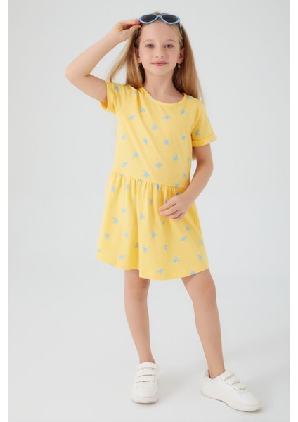Birds Sarı Kız Çocuk Elbise modelleri
