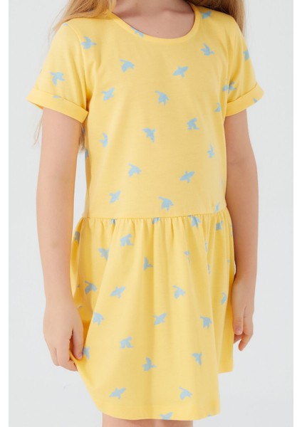 Birds Sarı Kız Çocuk Elbise fırsatları