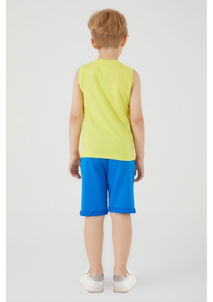 Crocodile Pattern Yeşil Erkek Çocuk Bermuda Takım