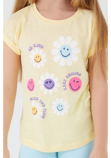 Keep Smiling Bebe Sarı Kız Çocuk Kapri Takım