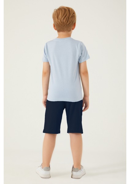 Captain America Gökyüzü Mavisi Erkek Çocuk Bermuda Takım modelleri