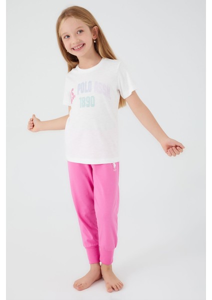 Bead Detail Krem Kız Çocuk Kısa Kol Pijama Takım fiyatları