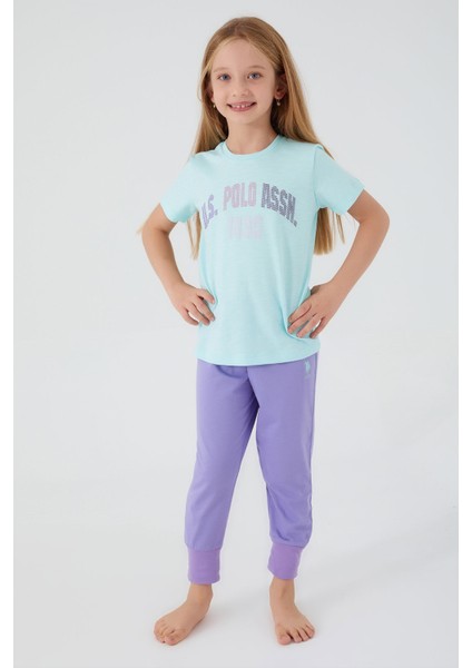 Bead Detail Turkuaz Kız Çocuk Kısa Kol Pijama Takım fiyatları