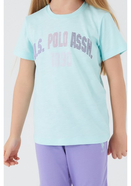 Bead Detail Turkuaz Kız Çocuk Kısa Kol Pijama Takım fırsatları