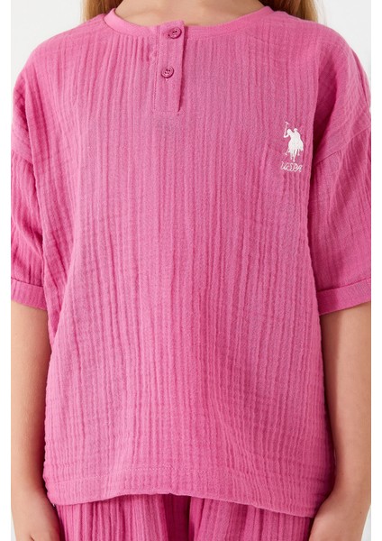 Thin Strip Fuşya Kız Çocuk Kısa Kol Pijama Takım fırsatları