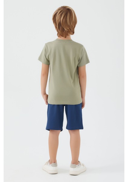 Shaped Small Writing Açık Haki Erkek Çocuk Bermuda Takım indirimleri
