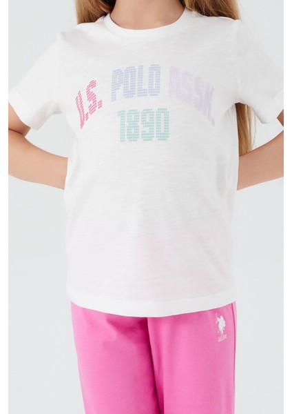 Bead Detail Krem Kız Çocuk Kısa Kol Pijama Takım fırsatları